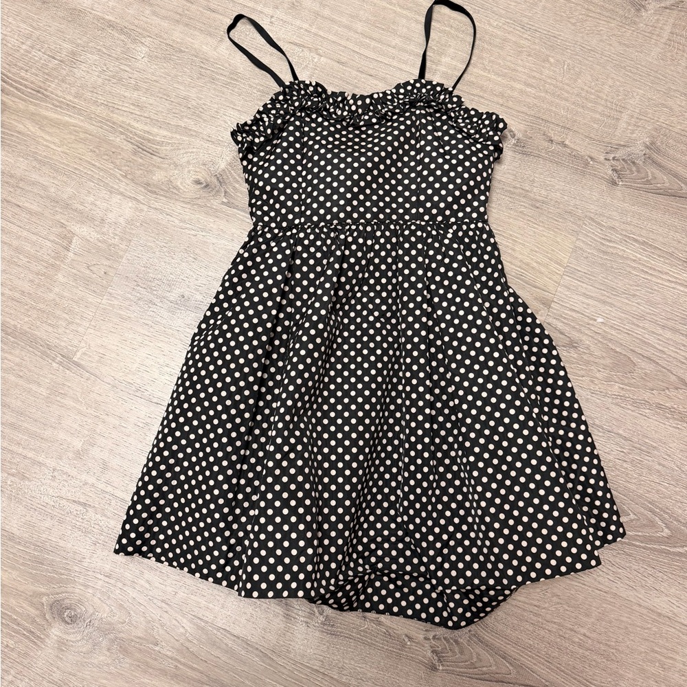 Black Polka Dot Sundress with Spaghetti Straps Monnalisa girls size 10